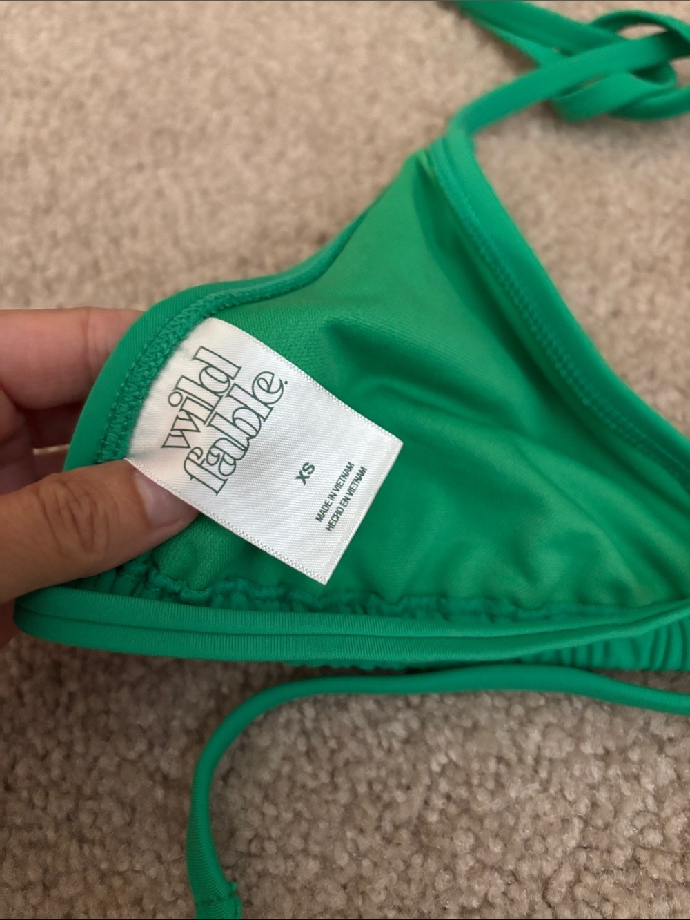 Wild Fable Green String Bikini Two-Piece Swimsuit size XS - Picture 3 of 4